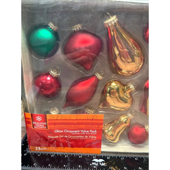 Holiday Home Accents Glass Ornament Value Pack 23 Piece Christmas Decor Set - Picture 3 of 4